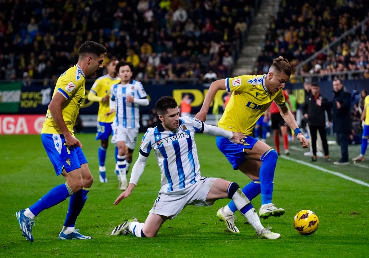 Iván Alejo, durante el Cádiz - Real Sociedad