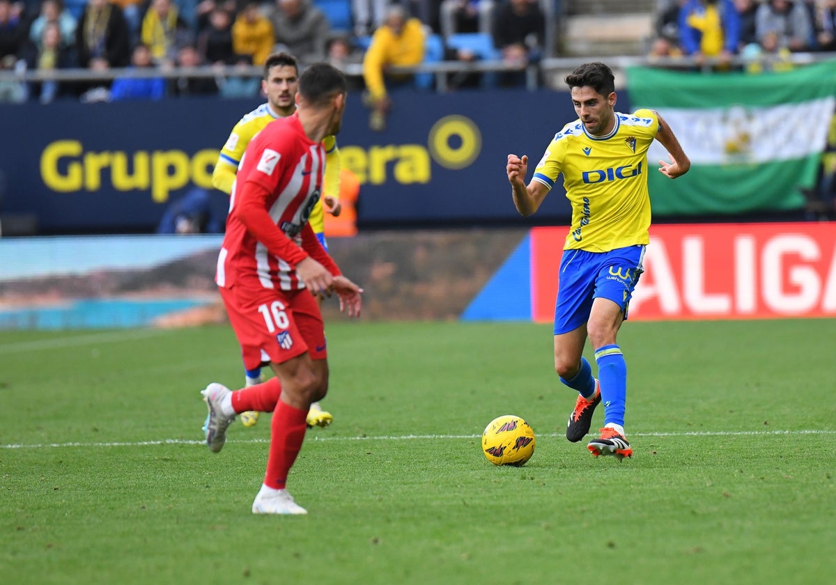 Sobrino, ante el Atlético.