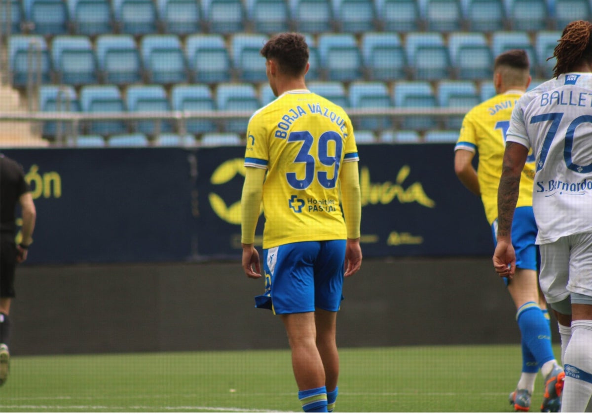 Borja Vázquez, durante el amistoso ante el Como