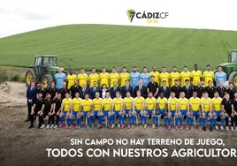 El Cádiz CF, con el campo