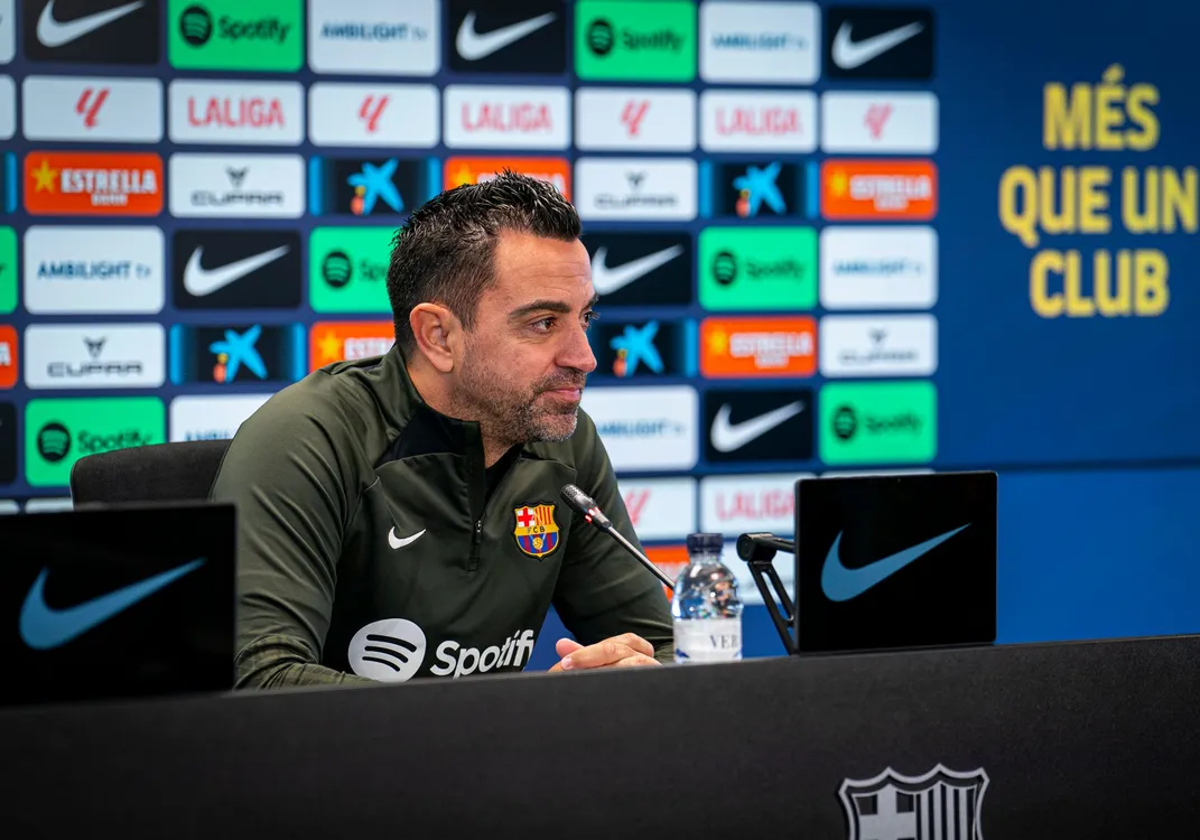 Xavi, en sala de prensa.