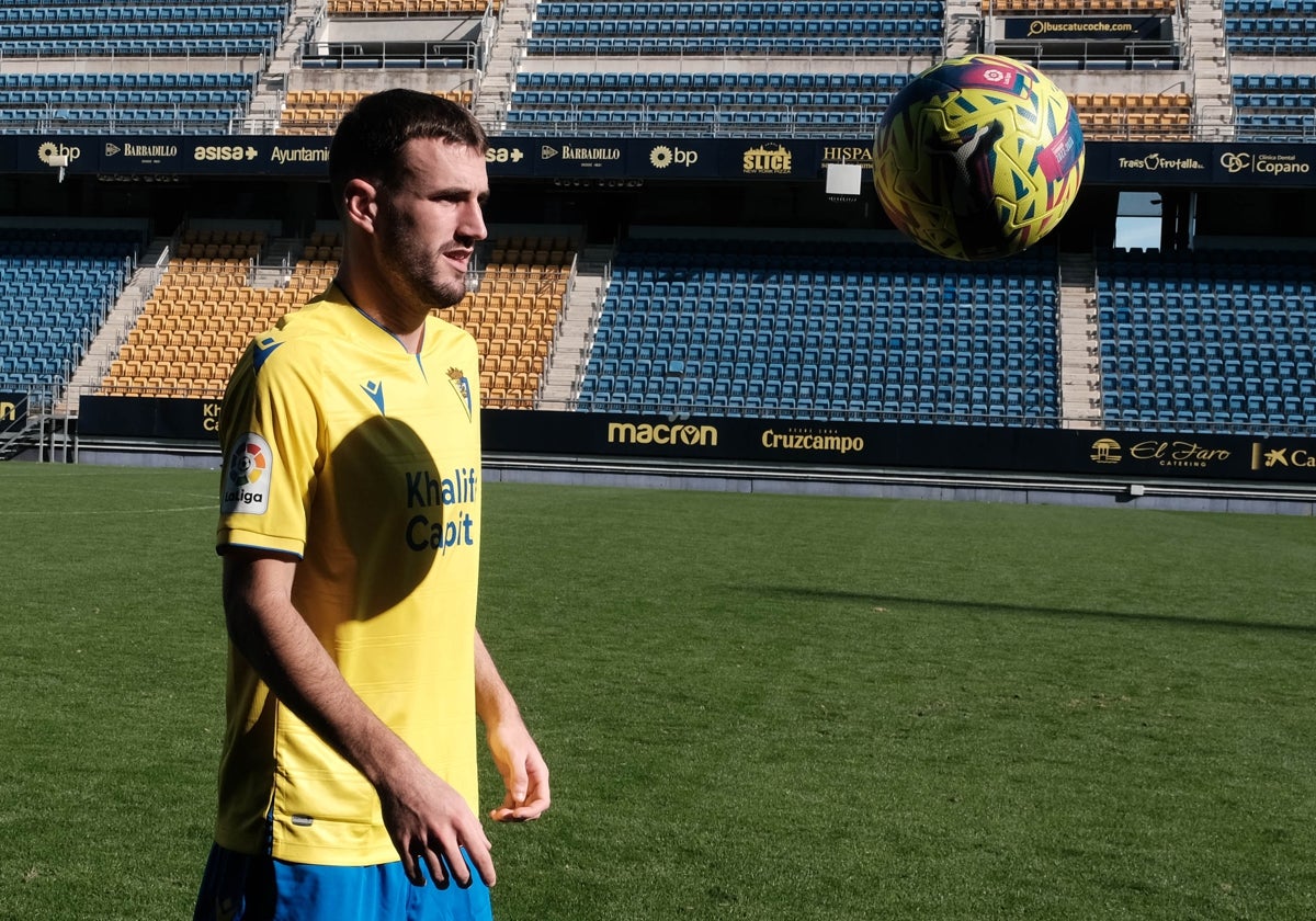 Raúl Parra durante su última etapa en el Cádiz CF.