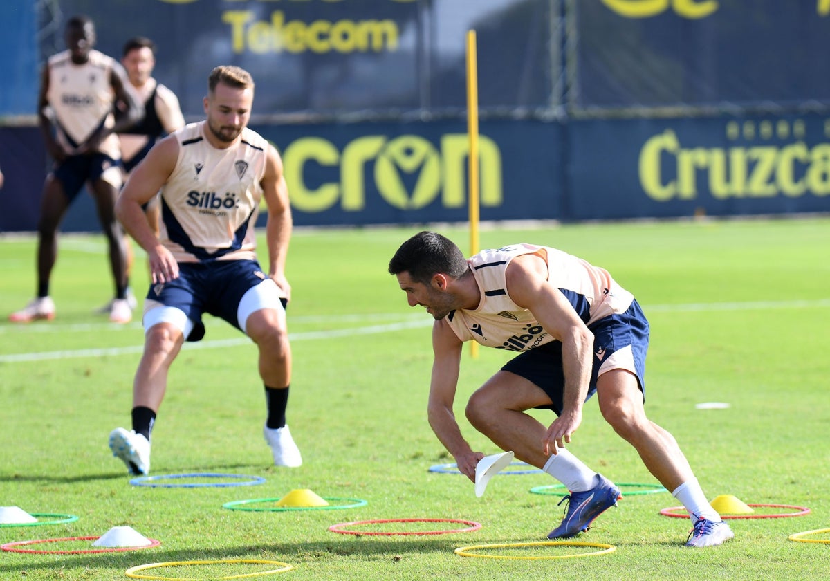 Ontiveros y Zaldua, en un entrenamiento.