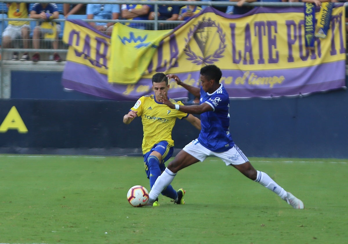 Matos, en el encuentro de la tercera jornada de la temporada 18/19.