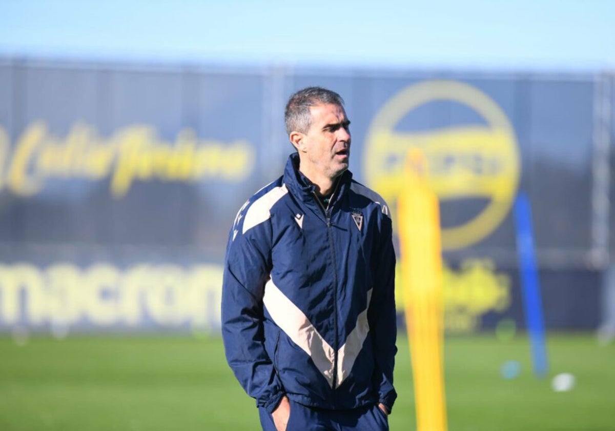 Gaizka Garitano, en su primer entrenamiento