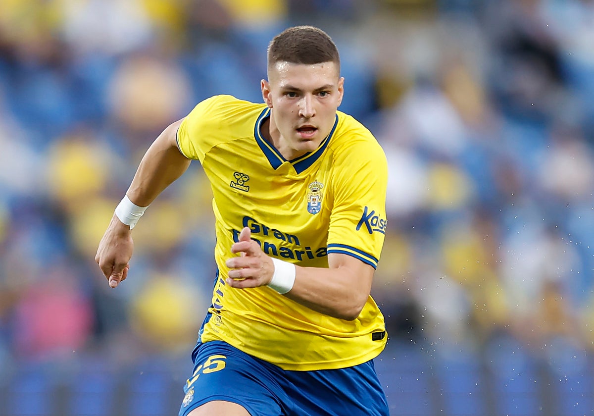 Milos Lukovic, delantero serbio de la UD Las Palmas.