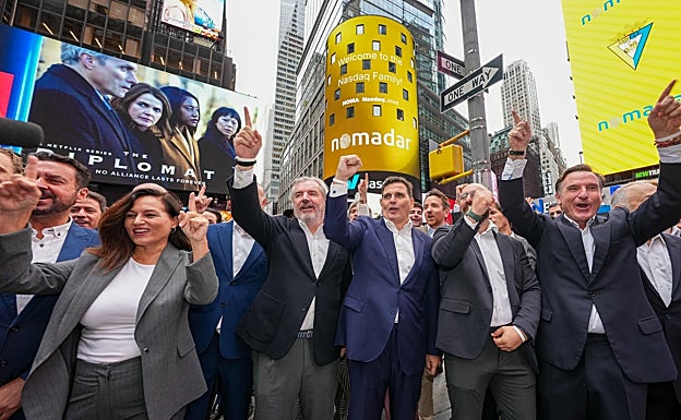 La representación del club, en Times Square.