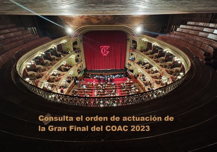 Orden de actuación de la Gran Final del COAC 2023 en el Falla