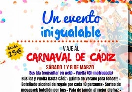 Alcohol, preservativos felices y hasta una pata de jamón: la 'surrealista' oferta para viajar al Carnaval de Cádiz