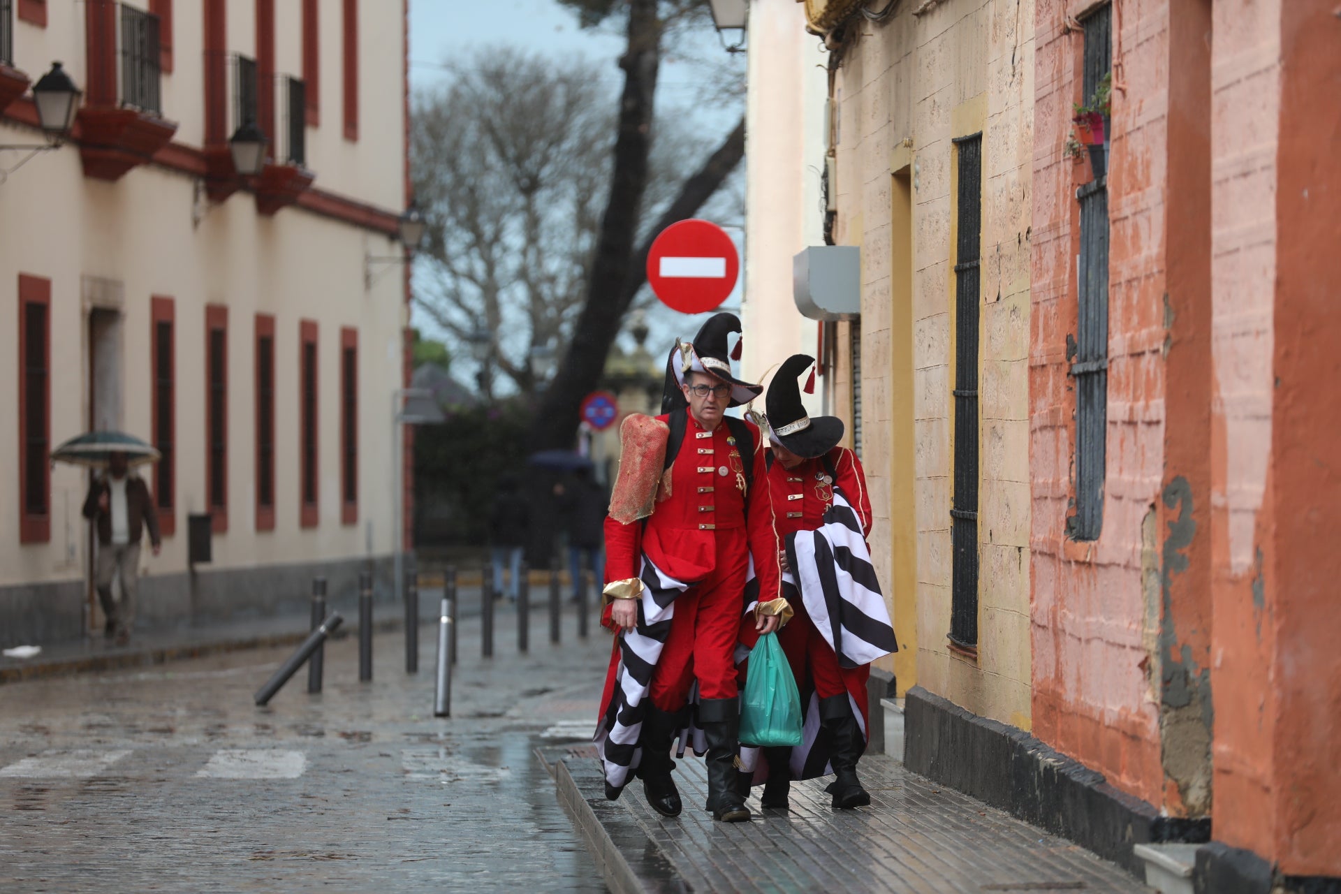 Fotos: La borrasca Jana agua el segundo Domingo de Carnaval en Cádiz