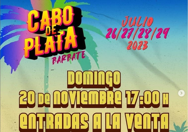 Cabo de Plata: este domingo salen a la venta las entradas