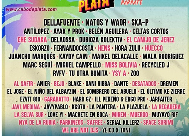 El festival Cabo de Plata cierra su cartel para este 2023