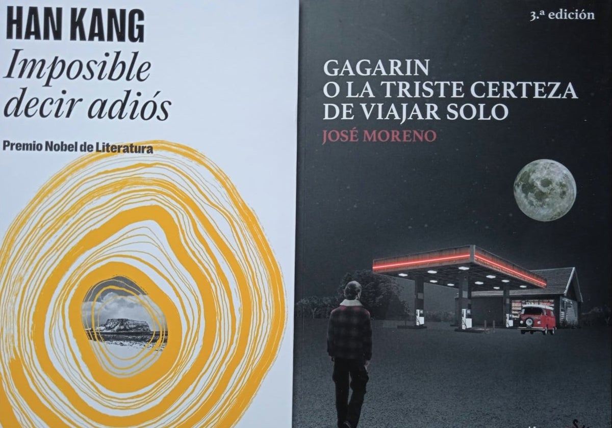 Portadas de los dos libros de la surcoreana Han Kang y el gaditano José Moreno