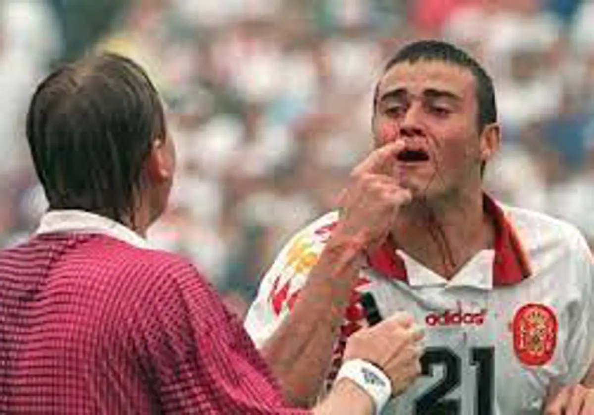 Luis Enrique sufrió un codazo de Tassotti en USA'94.