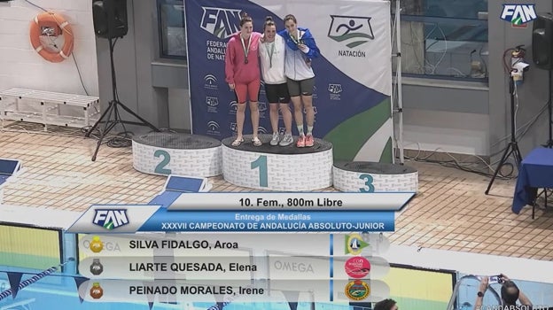 Irene Peinado, subcampeona de Andalucía Absoluta en 1.500 libre y medalla de Bronce en 800 libre