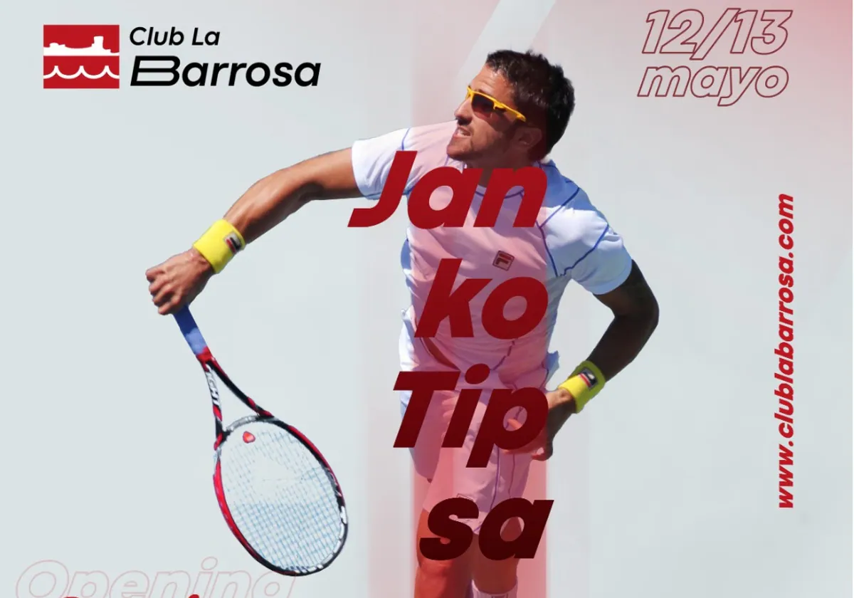 El tenista Janko Tipsarevic estará presente en el Club La Barrosa.
