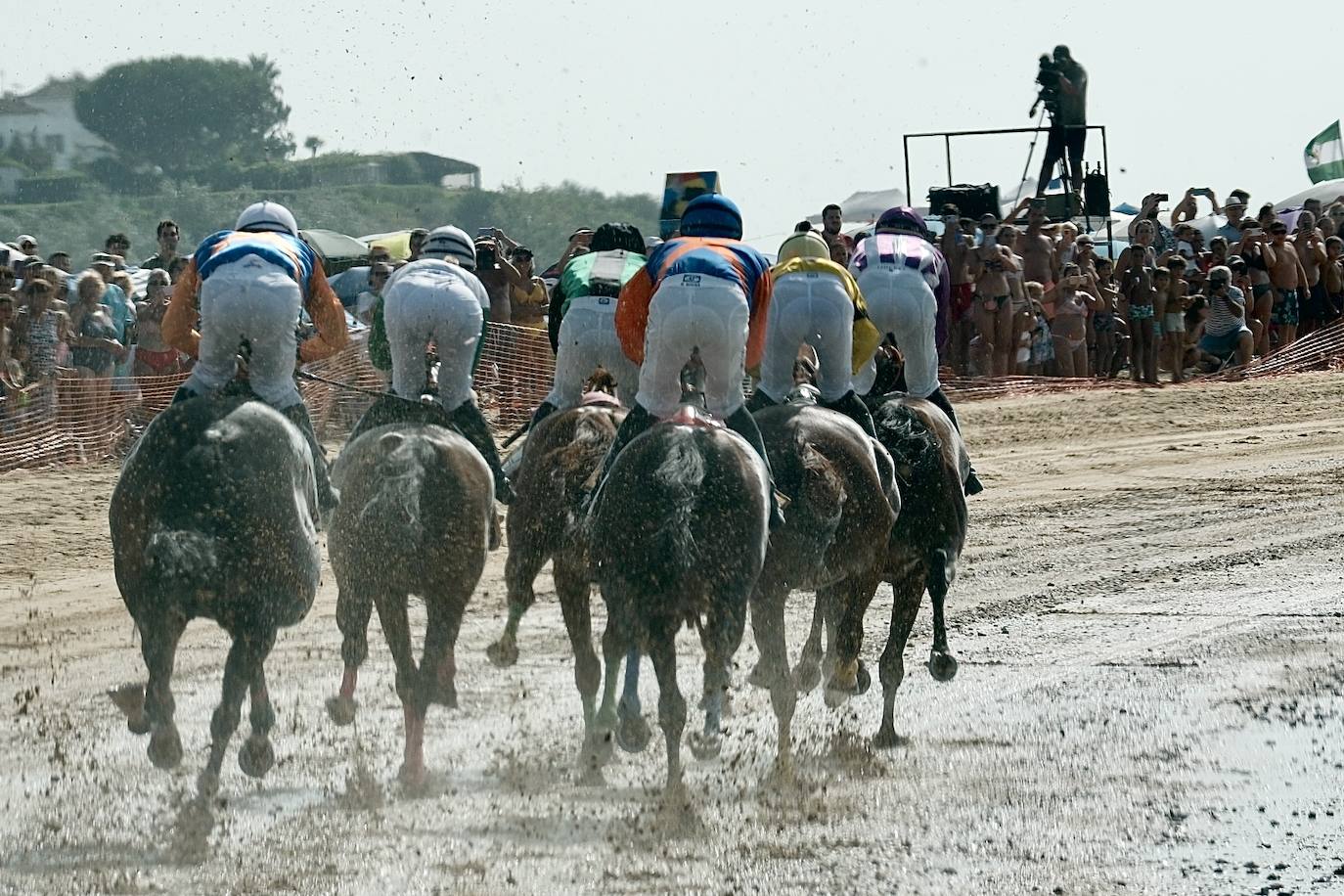 La primera carrera del segundo ciclo de las Carreras de Caballos de Sanlúcar en imágenes