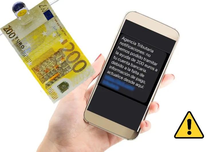 El SMS de Hacienda sobre el cobro de la ayuda de 200 euros: no piques, es una estafa