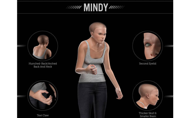 Mindy, cuerpo en 3D en el futuro