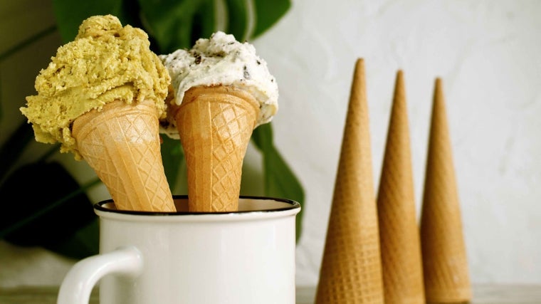 Helados elaborados por la heladería Verde Pistacchio en Cádiz