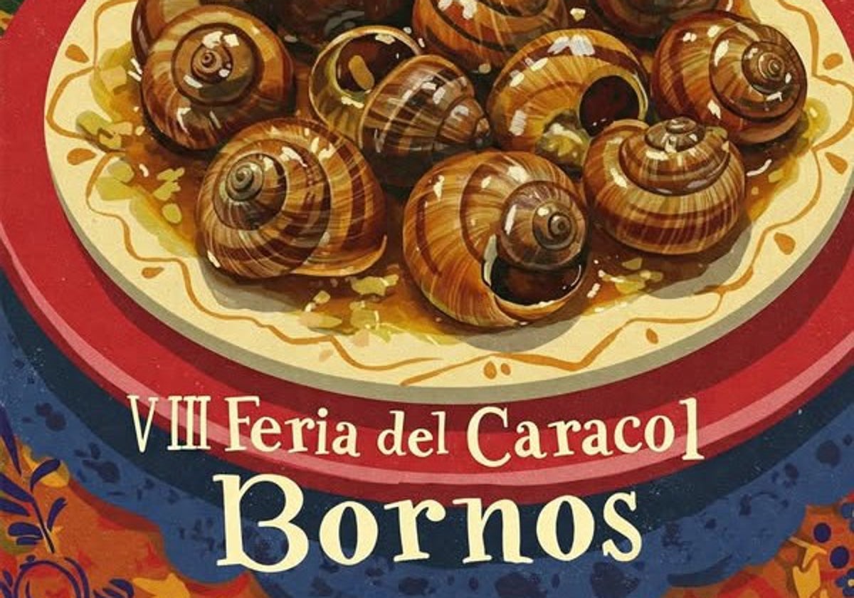 Cartel de la VIII Feria del Caracol de la localidad gaditana de Bornos