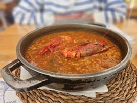 Arroz de carabineros en el restaurante La Marea de Cádiz