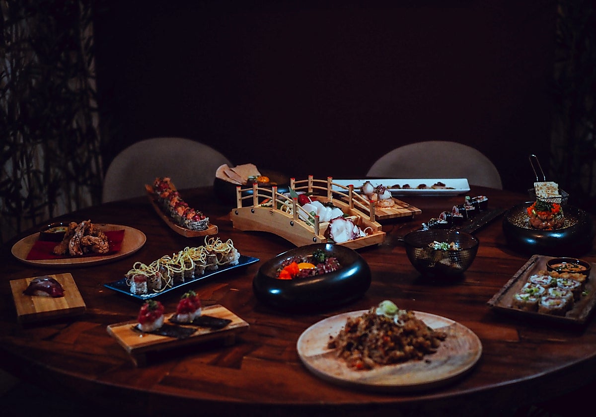 Bodegón de productos en el restaurante japones Dhoma de El Puerto de Santa María (Cádiz)