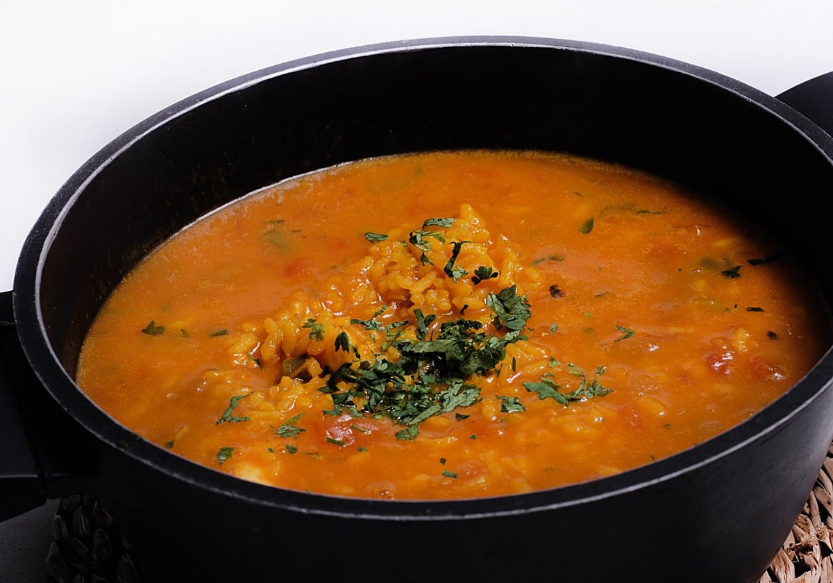 Arroz con langostinos en el Bar Jamón (El Puerto de Santa María)