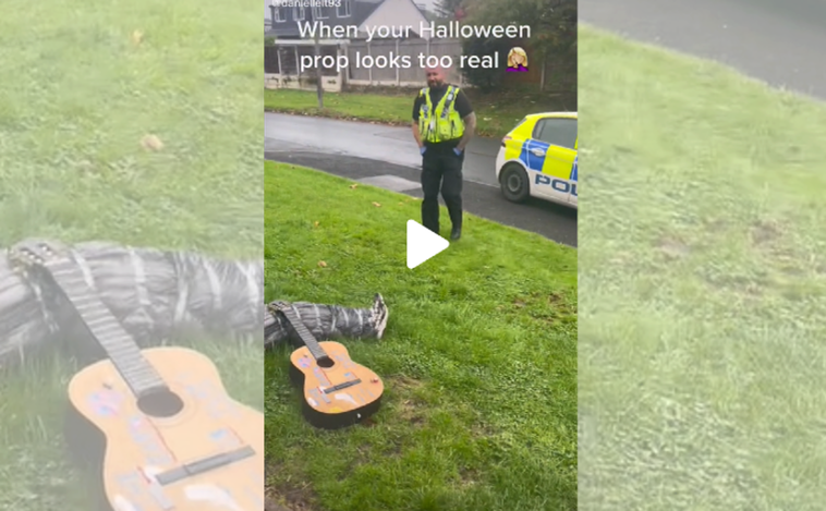 Una decoración muy real de Halloween acaba con la policía en casa