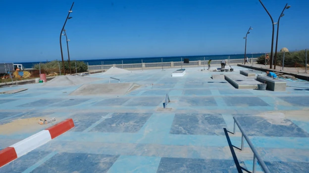 Estado de las obras de las pistas de skate de Santa Bárbara.