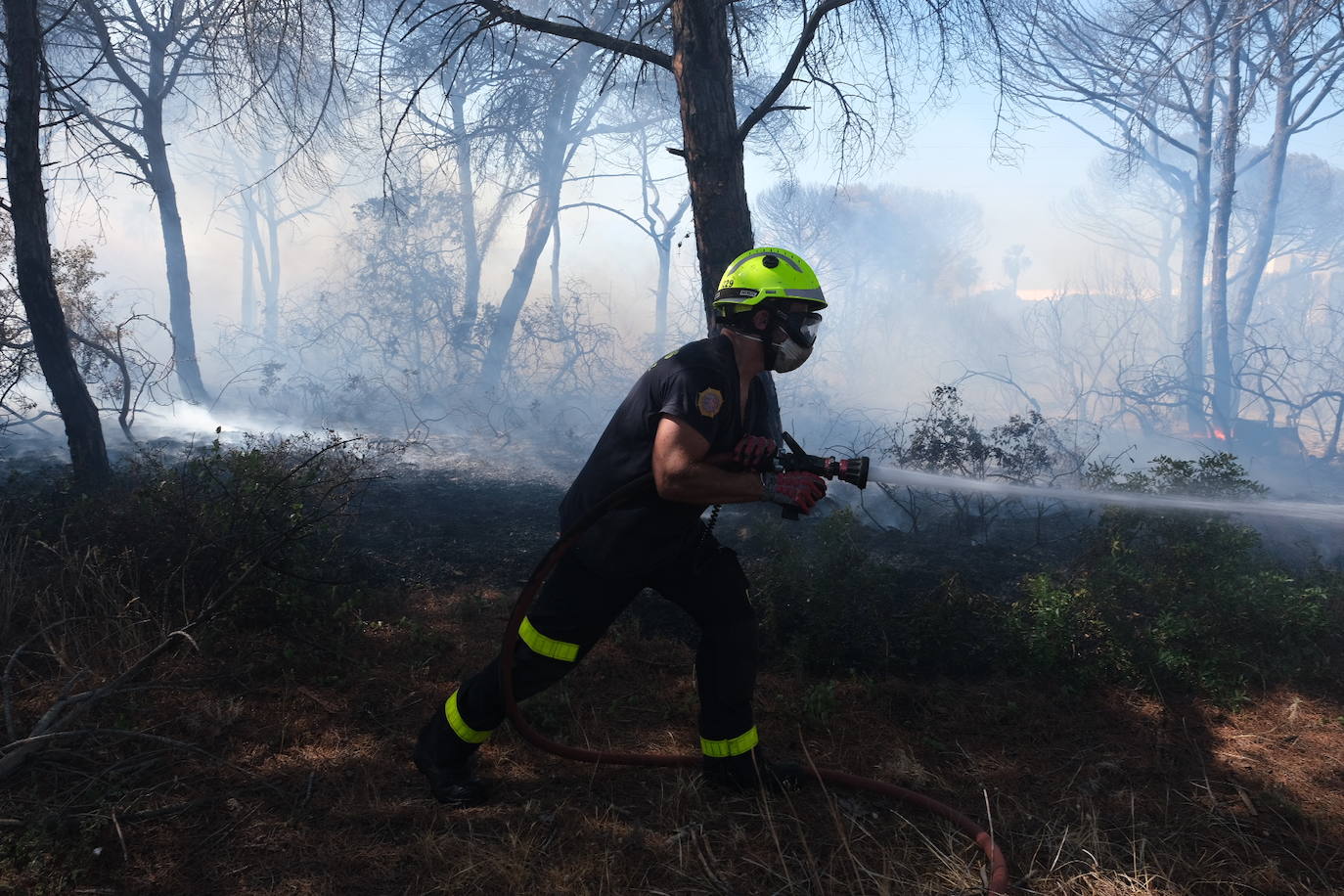 Las imágenes del incendio en Puerto Real