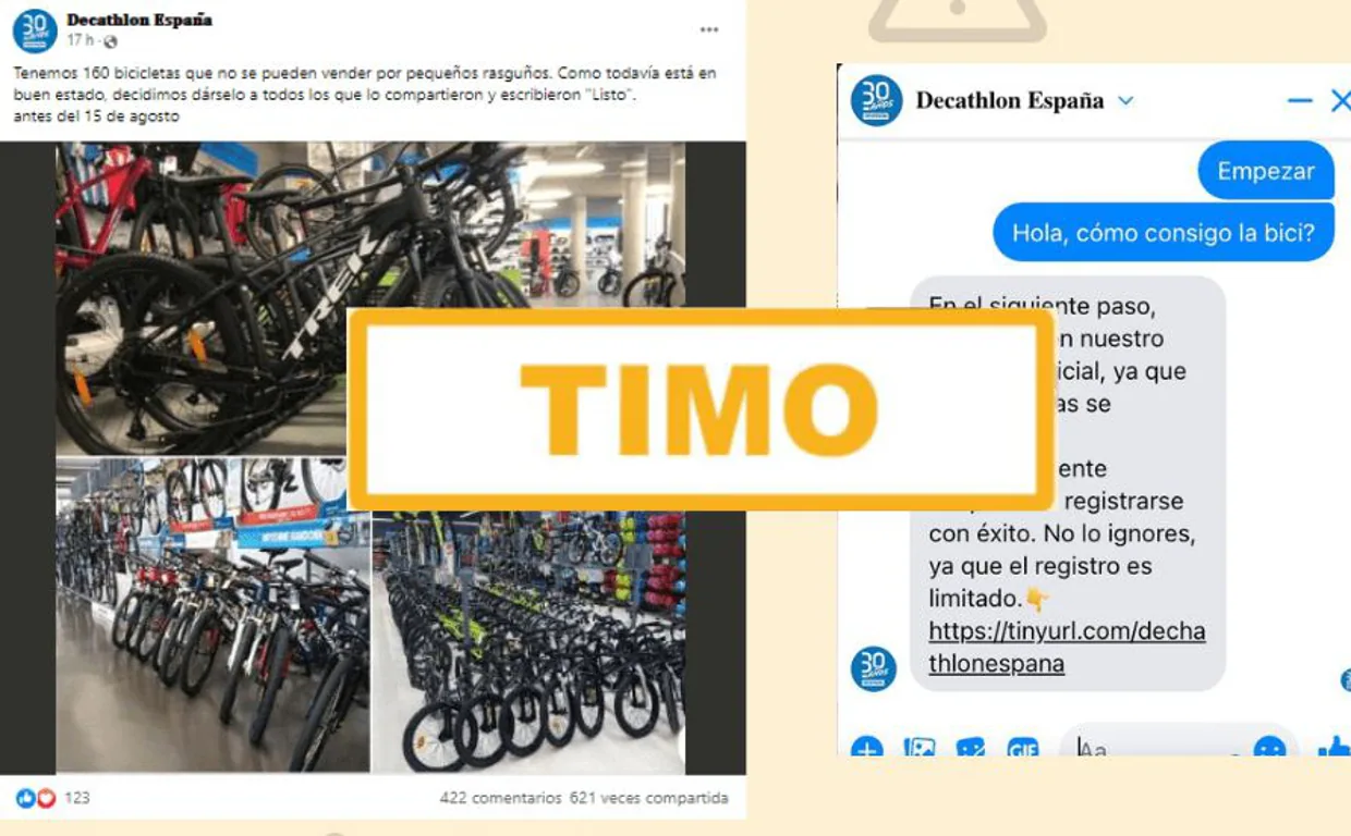 El último timo en internet: el regalo de Decathlon de una bicicleta de 2.000 euros
