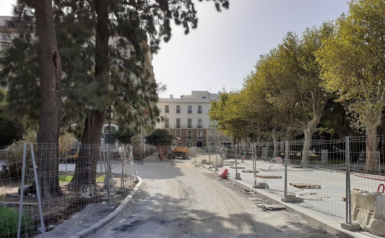 Obras de la Plaza de España.