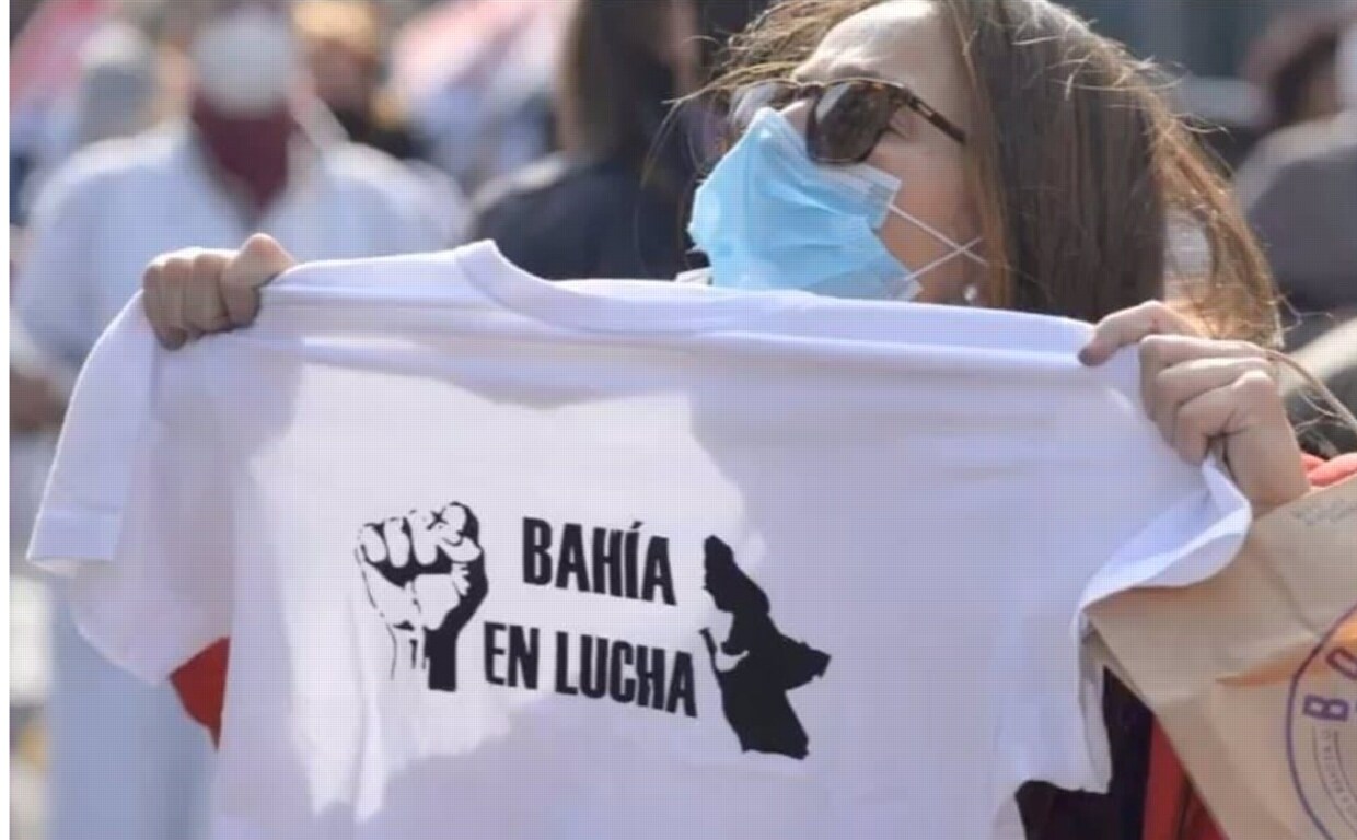 Raquel Rodríguez, en la huelga del metal de Cádiz.