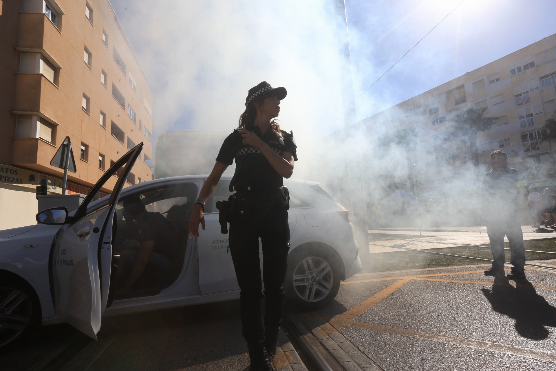 En imágenes: Simulacro de emergencia en el tranvía de la Bahía