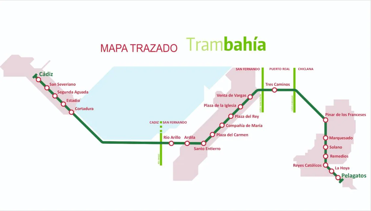 Estos son los horarios y paradas del tranvía de la Bahía de Cádiz