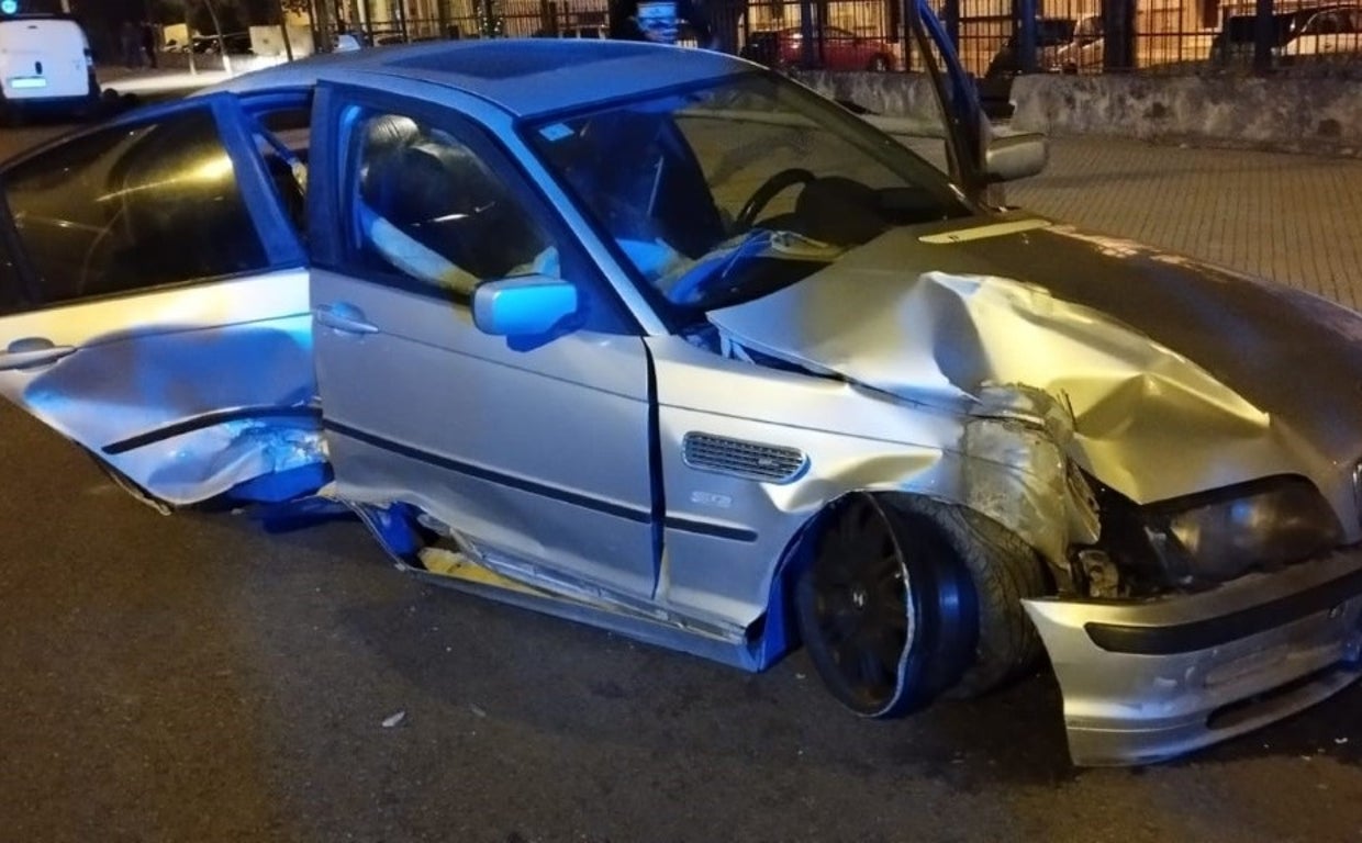 Imagen del coche después del accidente