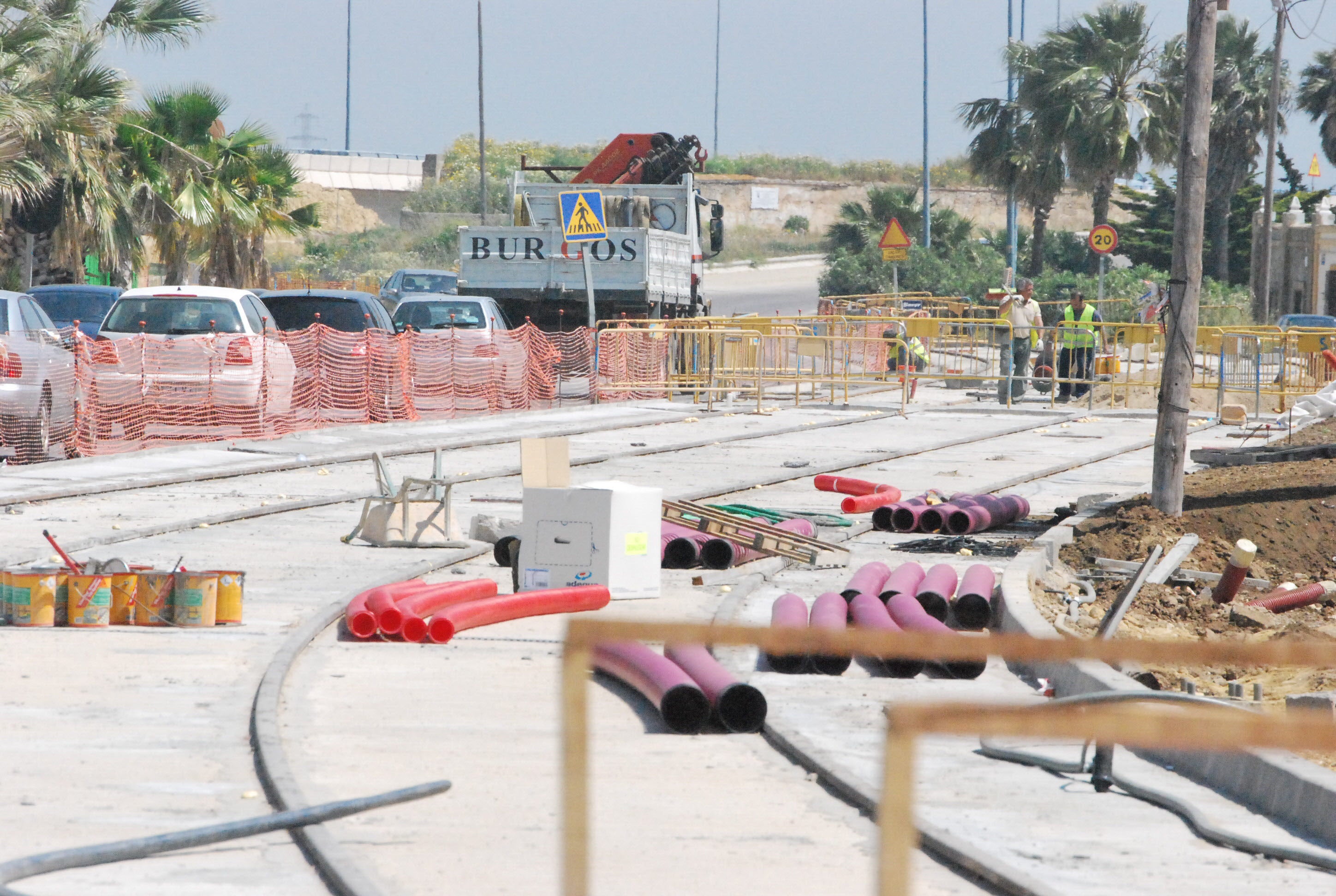 Imágenes históricas: Los años de obras del tranvía de la Bahía de Cádiz