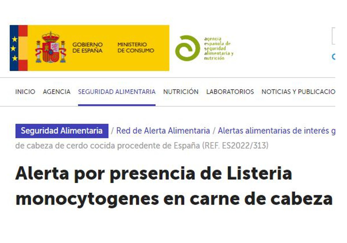 Alerta por presencia de Listeria en este producto cárnico