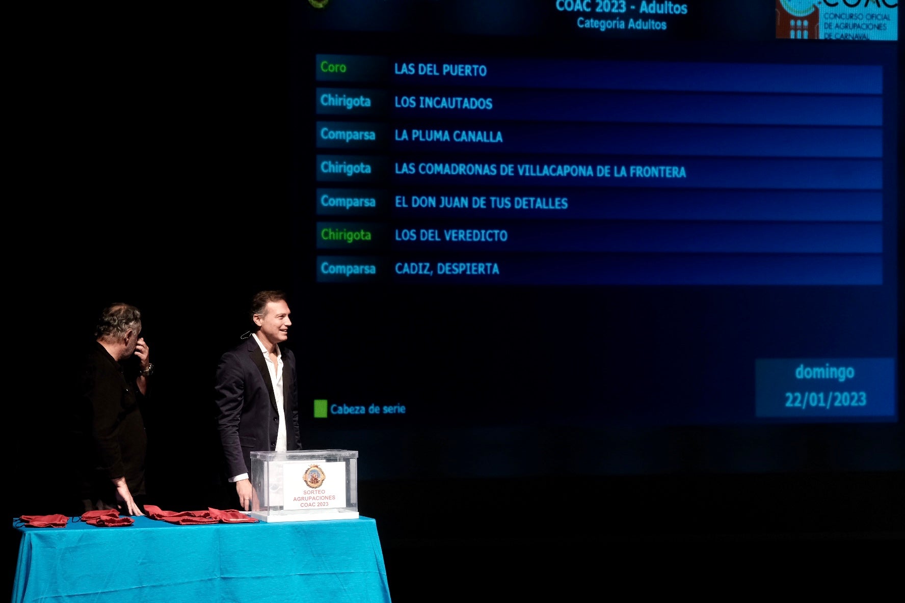 En imágenes: El sorteo del orden de actuación del COAC 2023