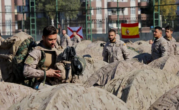 Los militares en la base de operaciones avanzada situada en la Universidad de Alejandreta.