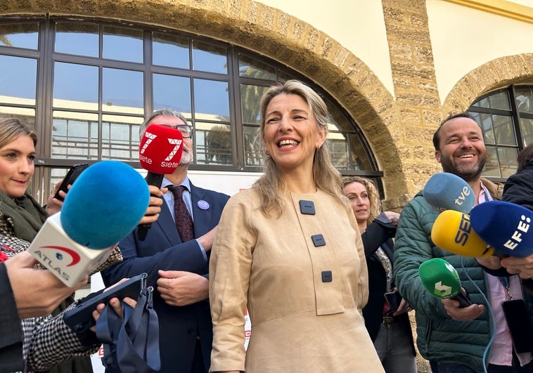 Yolanda Díaz, ministra de Trabajo, achaca su ausencia en Cádiz en tres años por una «superlativa» agenda