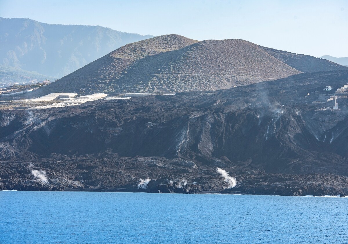 Uno de los deltas de lava formados por la erupción de La Palma.