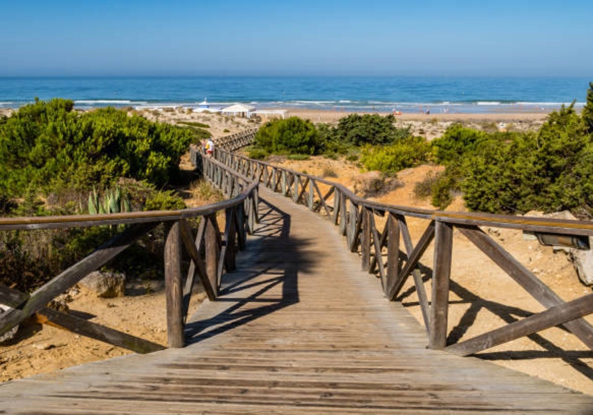 Uno de los accesos a la playa de La Barrosa