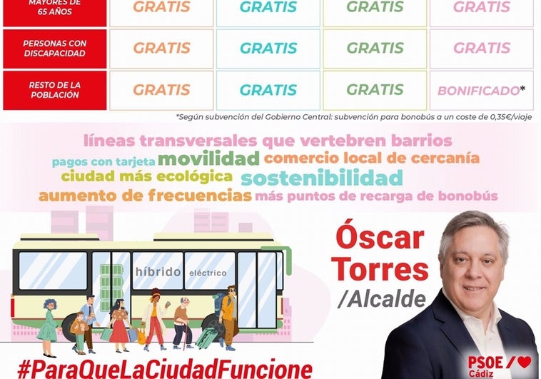 El candidato del PSOE a la Alcaldía propone autobús gratuito para mayores de 65 y menores de 25 años