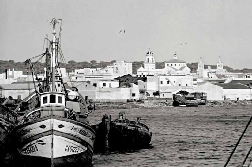 Vista panorámica del río Barbate. Hacia 1960