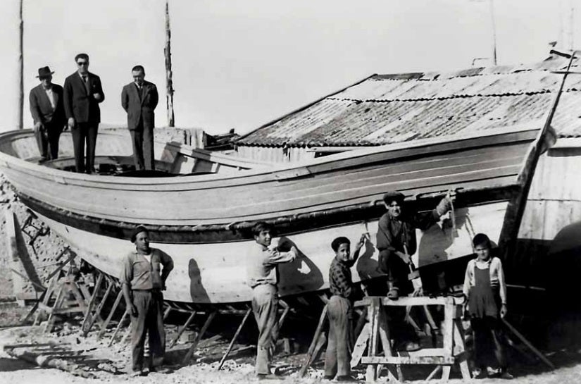 Calafate de una traíña en 'El Chinar'. Hacia 1950