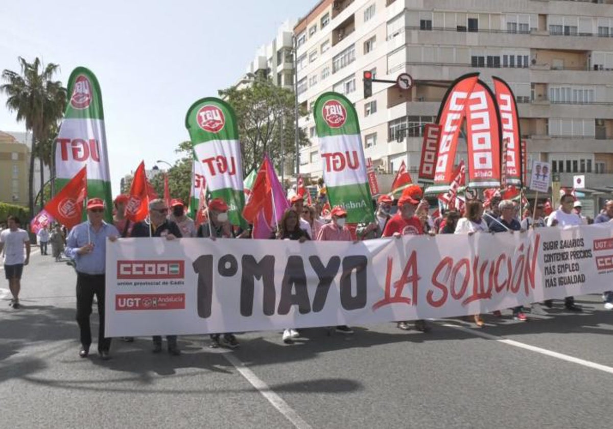 Manifestación del Primero de Mayo en Cádiz