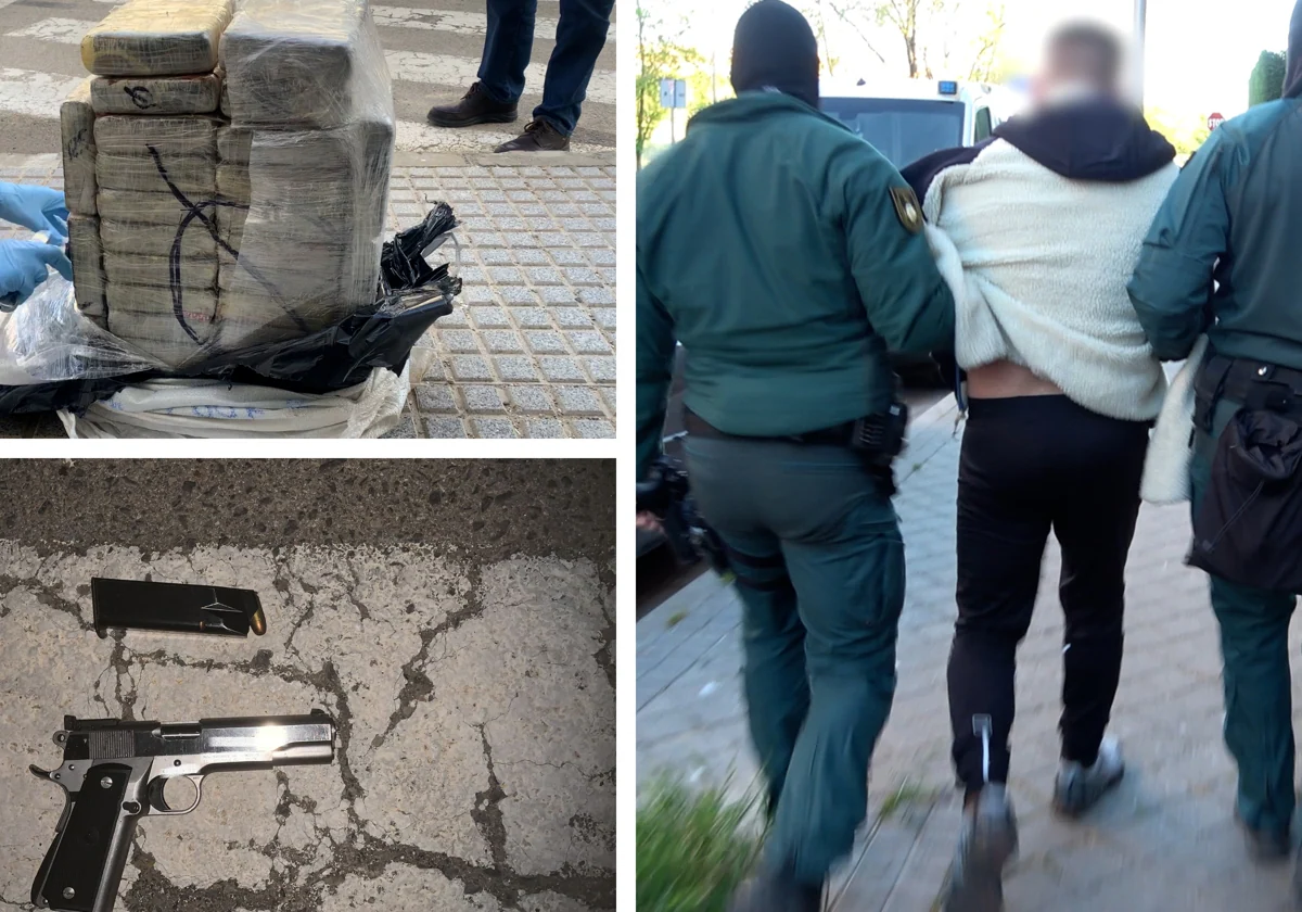 Cocaína y arma intervenida en Barbate. Y un detenido en otra operación contra el tráfico de cocaína.
