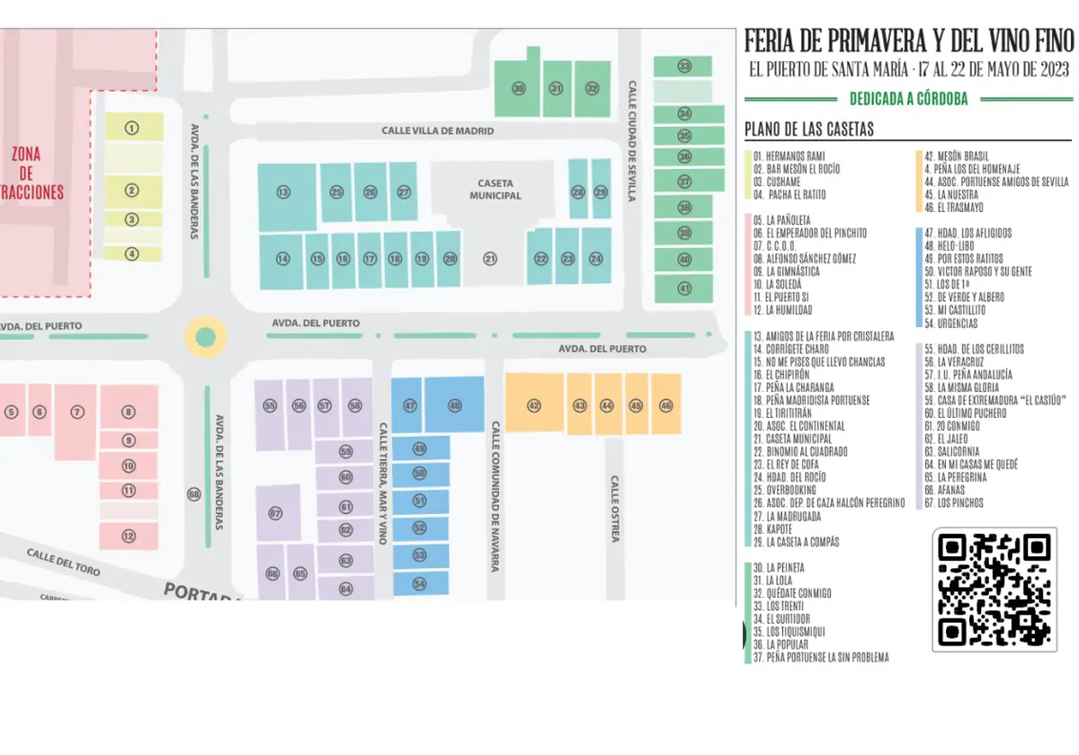 Plano de las casetas de la Feria de El Puerto 2023: descarga el pdf